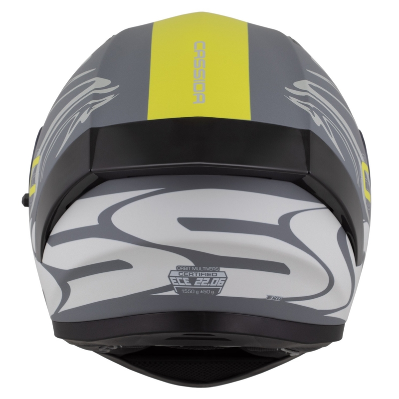 Cassida Orbit Multivers Integralhelm mattgrau-fluogelb-schwarz