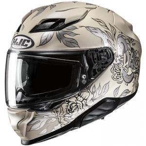 Integralhelm Motorrad HJC F71 Eliz MC9SF beige-grau