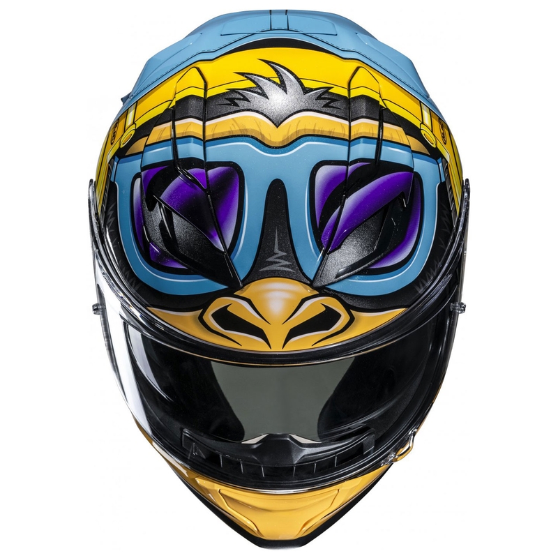 HJC F71 Monkey DJ MC23 Integralhelm Motorrad blau-gelb