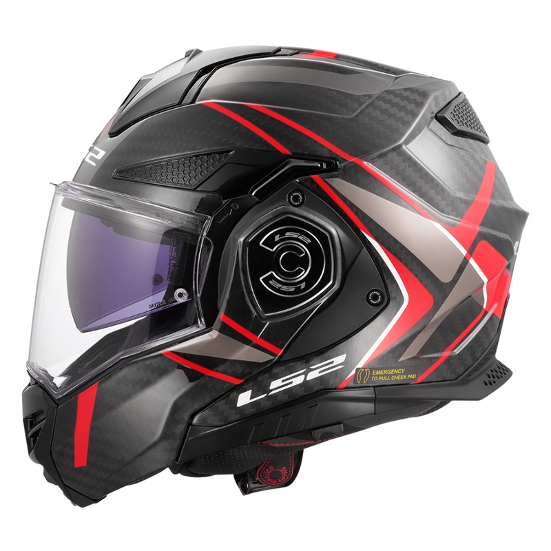 Motorrad-Klapphelm LS2 FF901 Advant XC Future II schwarz-rot