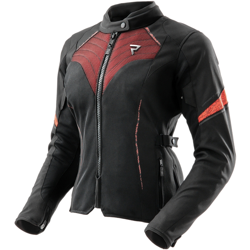 Damen-Motorradjacke Rebelhorn Jax schwarz-rot