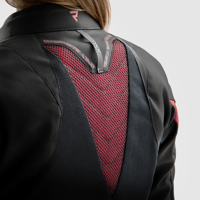 Damen-Motorradjacke Rebelhorn Jax schwarz-rot