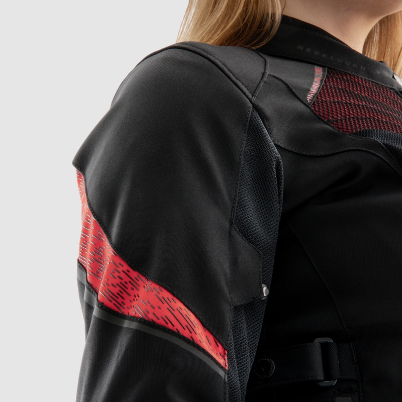 Damen-Motorradjacke Rebelhorn Jax schwarz-rot