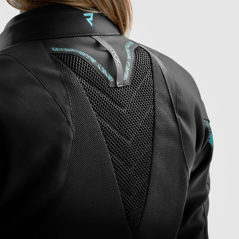 Damen Rebelhorn Jax Motorradjacke Schwarz-Mint