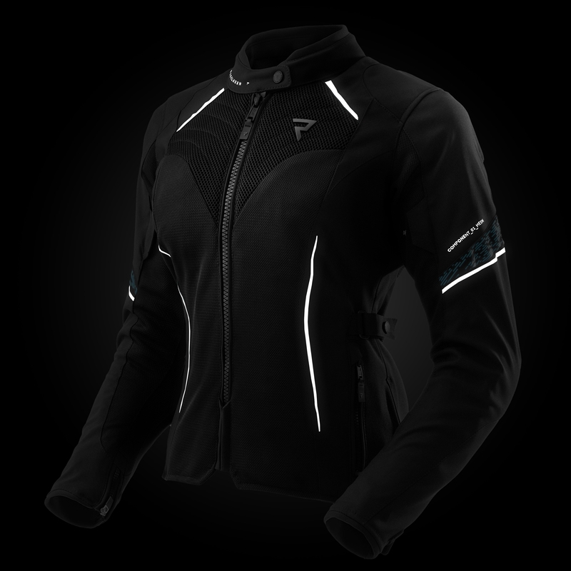 Damen Rebelhorn Jax Motorradjacke Schwarz-Mint