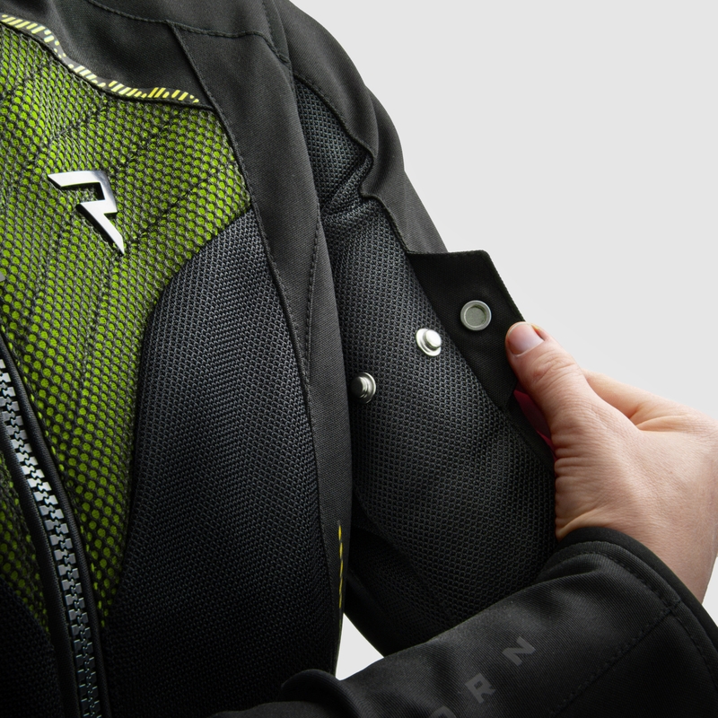 Damen-Motorradjacke Rebelhorn Jax schwarz-fluogelb