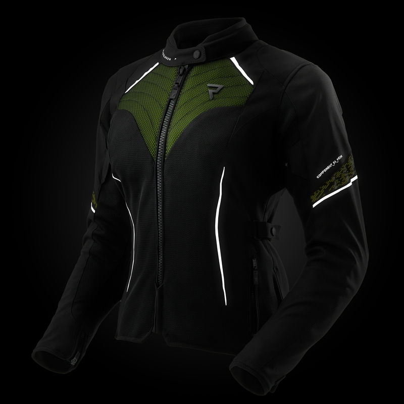 Damen-Motorradjacke Rebelhorn Jax schwarz-fluogelb