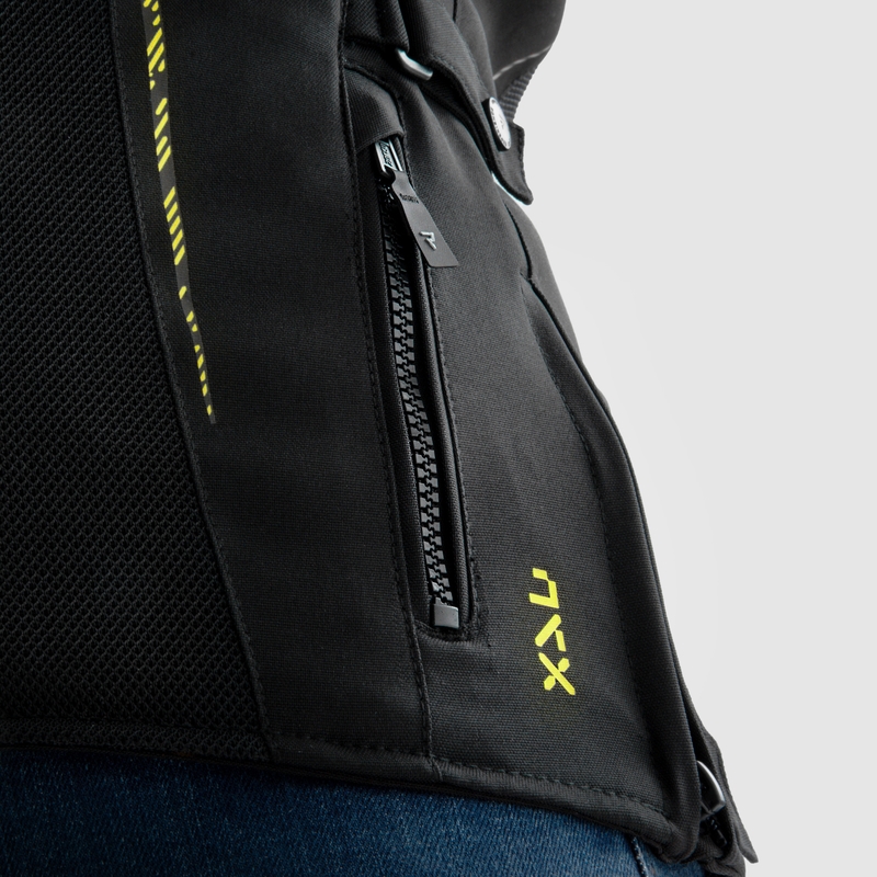 Damen-Motorradjacke Rebelhorn Jax schwarz-fluogelb