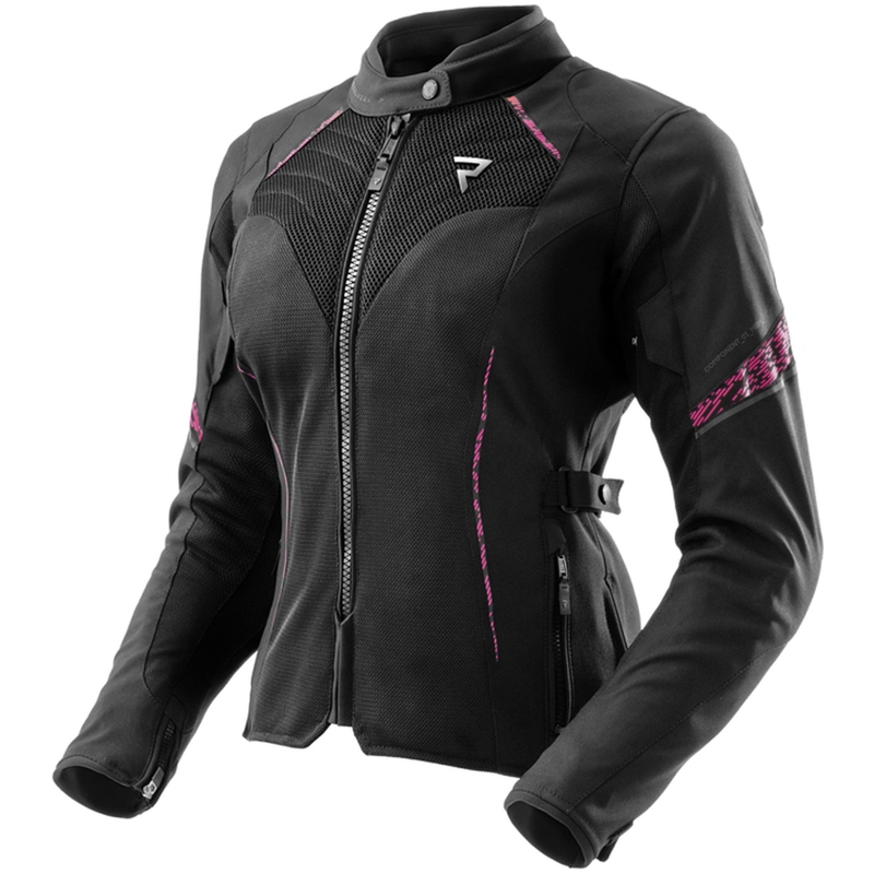 Damen-Motorradjacke Rebelhorn Jax schwarz-rosa