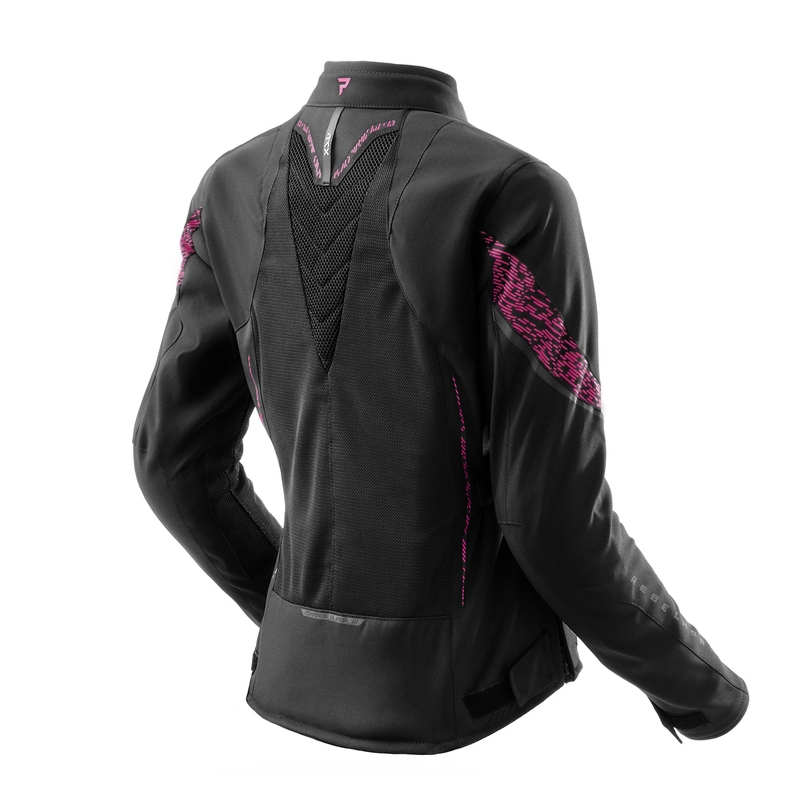 Damen-Motorradjacke Rebelhorn Jax schwarz-rosa