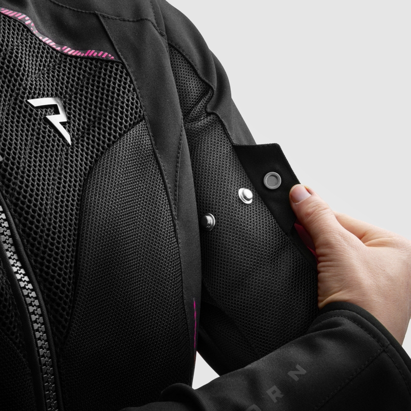 Damen-Motorradjacke Rebelhorn Jax schwarz-rosa