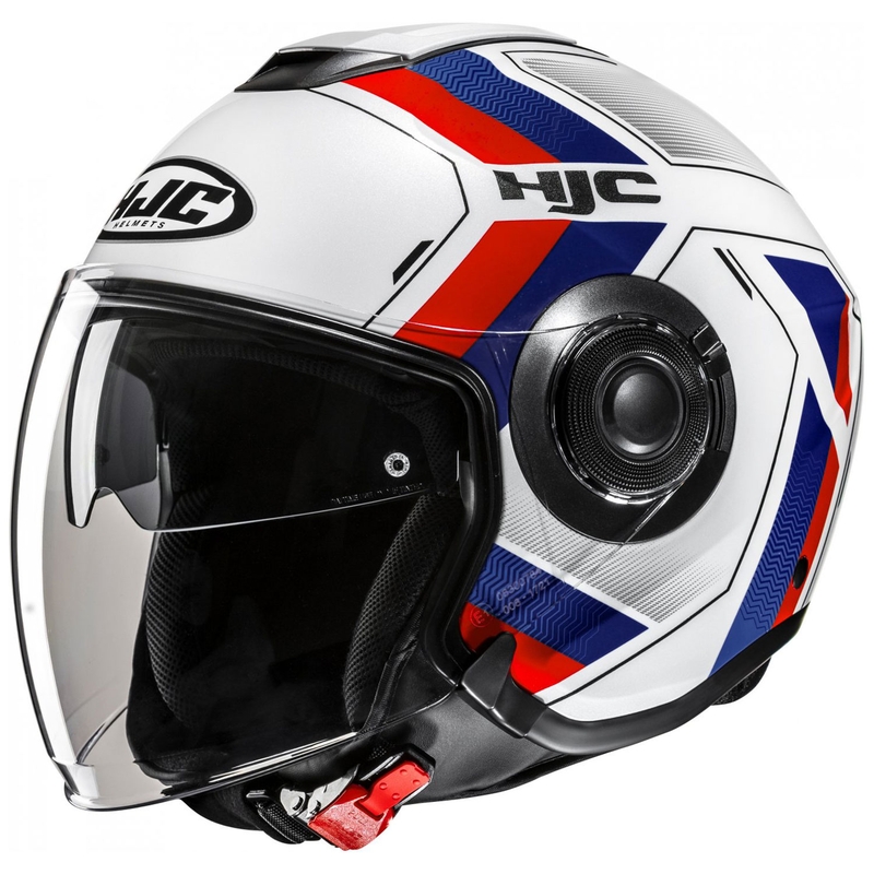 Offener Motorradhelm HJC i40N Velu MC21 weiß-blau-rot