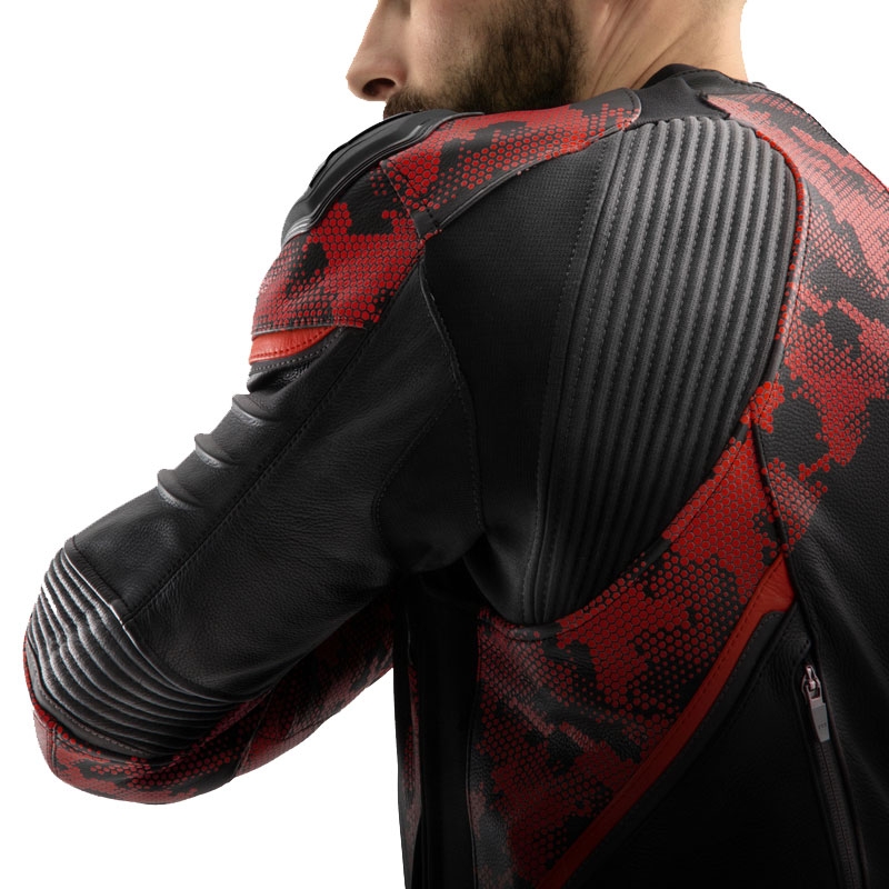 Motorrad-Lederjacke Rebelhorn Veloce schwarz-camorot