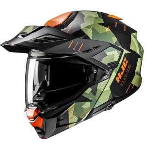 Klappbarer Motorradhelm HJC i80 Roki MC47SF grün-schwarz