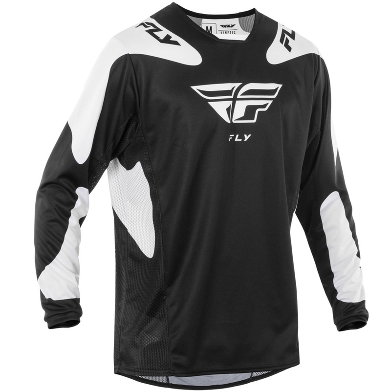 Motocross-Trikot FLY Racing Kinetic Sym schwarz-weiß