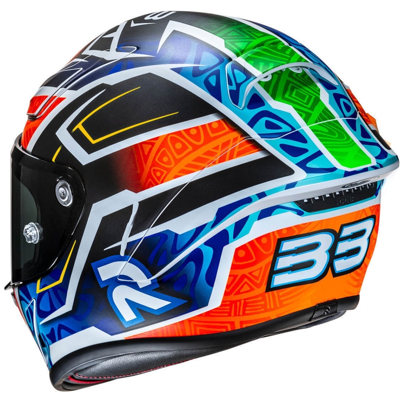 Integralhelm Motorrad HJC RPHA 1 Binder Replica MC27SF schwarz-orange-blau