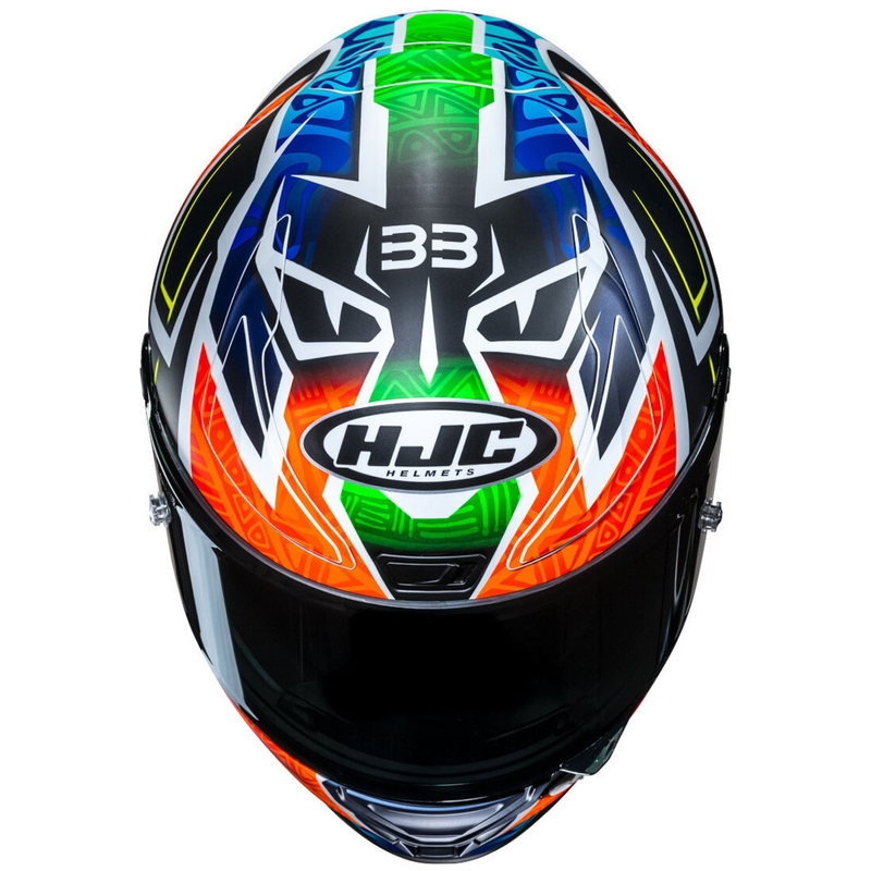 Integralhelm Motorrad HJC RPHA 1 Binder Replica MC27SF schwarz-orange-blau
