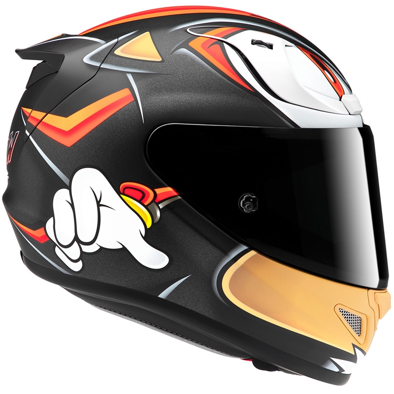 HJC RPHA 12 Shadow The Hedgehog MC1SF Integral-Motorradhelm Schwarz-Rot-Orange Ausverkauf