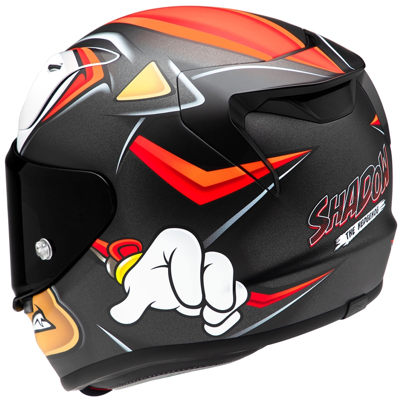 HJC RPHA 12 Shadow The Hedgehog MC1SF Integral-Motorradhelm Schwarz-Rot-Orange Ausverkauf