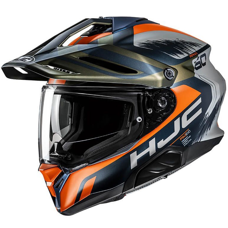 Enduro-Motorradhelm HJC RPHA 60 Quid MC47SF blau-grau-orange
