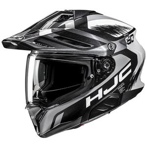 Enduro-Motorradhelm HJC RPHA 60 Quid MC5 grau-schwarz-weiß