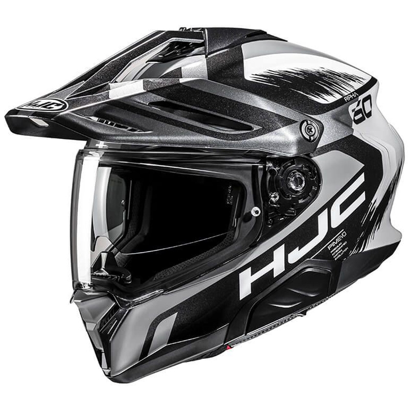 Enduro-Motorradhelm HJC RPHA 60 Quid MC5 grau-schwarz-weiß