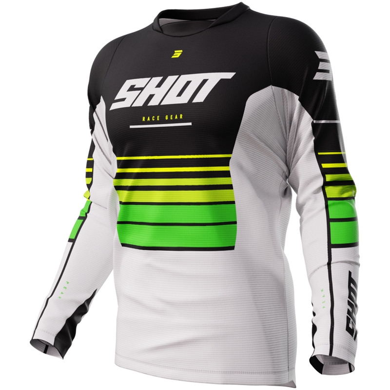 Motocross-Trikot Shot Devo Peak grün Ausverkauf