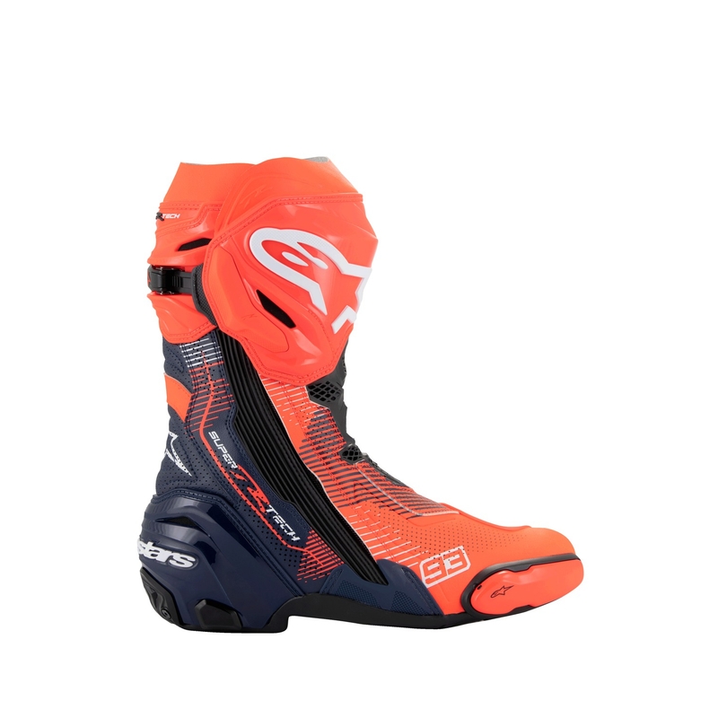 Motorradstiefel Alpinestars Supertech R Vented Limited Edition MM93 Marc Marquez Fluo Rot-Blau-Schwarz