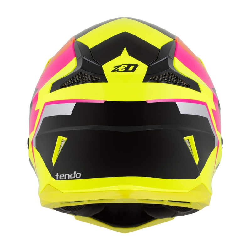 Motocross-Helm ZED X1.9 Tendo fluo gelb-rosa-orange-schwarz