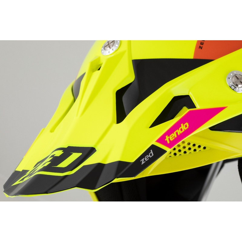 Motocross-Helm ZED X1.9 Tendo fluo gelb-rosa-orange-schwarz