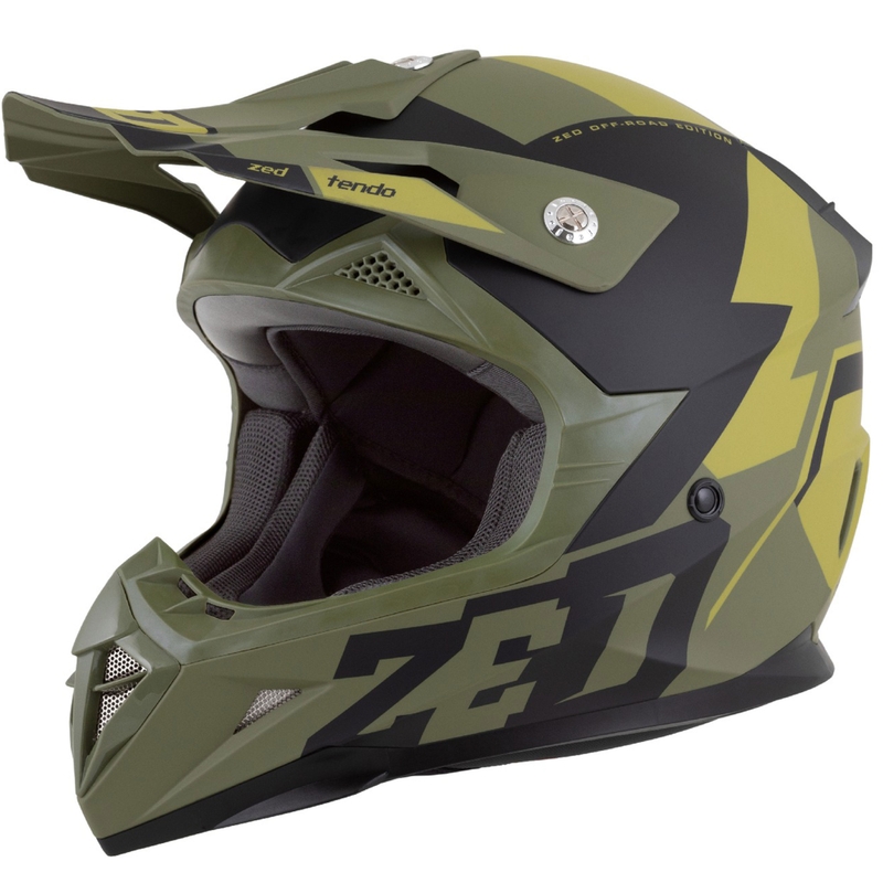 Motocross-Helm ZED X1.9 Tendo dunkelgrün-hellgrün