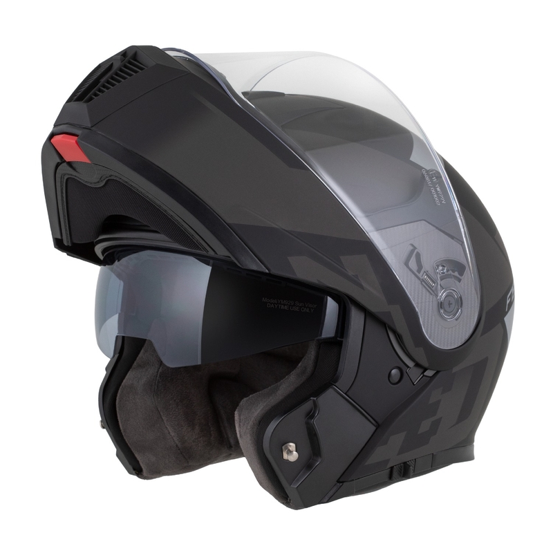 Klappbarer Motorradhelm ZED F19 mattschwarz-grau