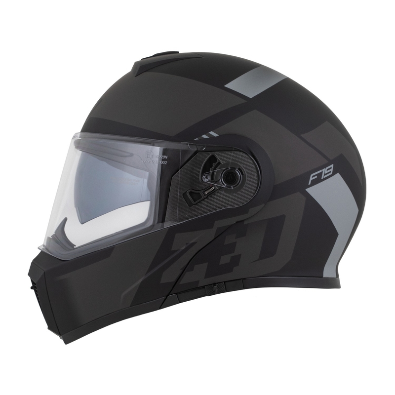 Klappbarer Motorradhelm ZED F19 mattschwarz-grau