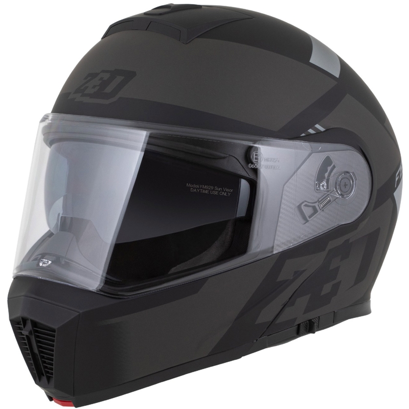 Klappbarer Motorradhelm ZED F19 mattschwarz-grau
