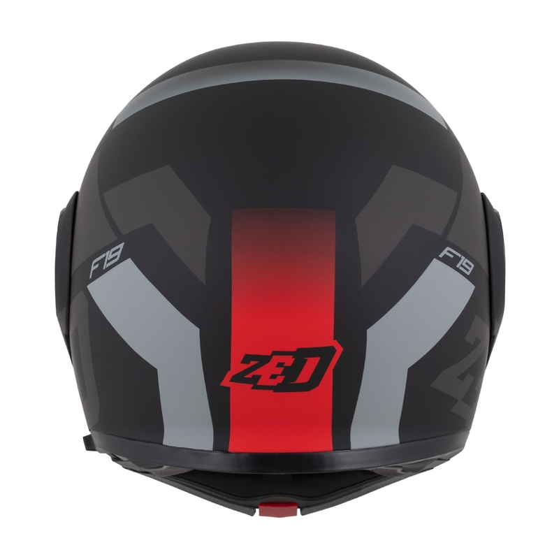 Klappbarer Motorradhelm ZED F19 mattschwarz-fluorot-grau