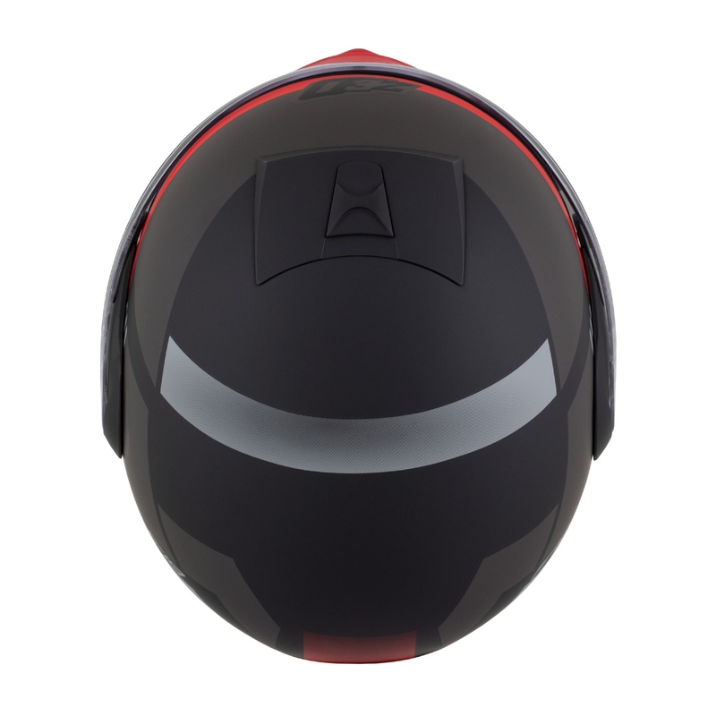 Klappbarer Motorradhelm ZED F19 mattschwarz-fluorot-grau