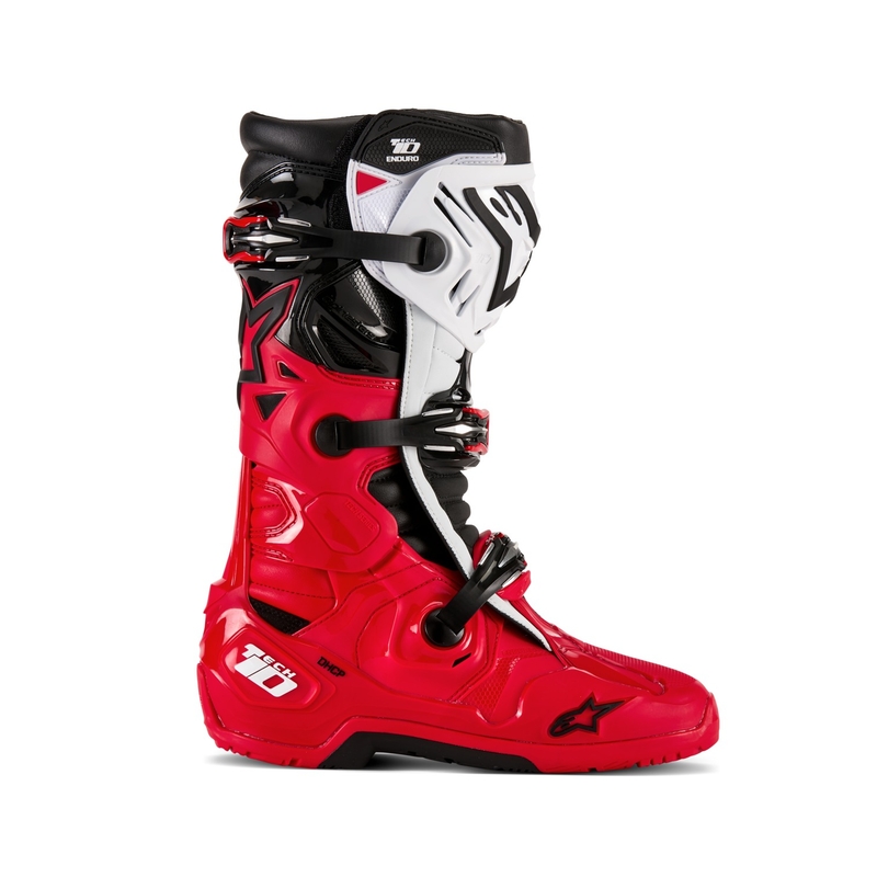 Alpinestars Tech 10 Enduro Motorradstiefel rot-schwarz-weiß