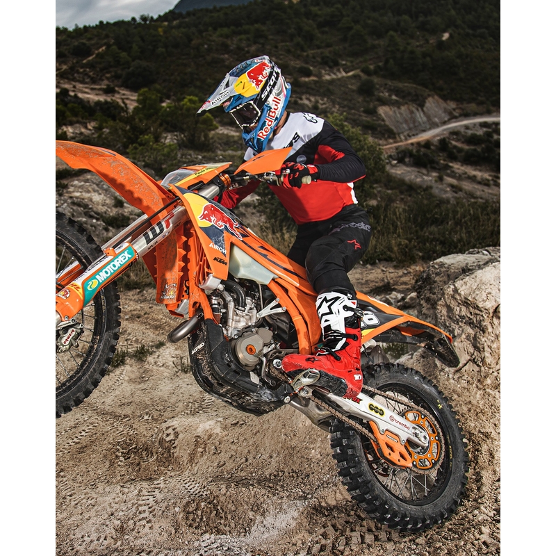 Alpinestars Tech 10 Enduro Motorradstiefel rot-schwarz-weiß