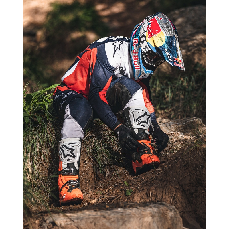 Motorradstiefel Alpinestars Tech 10 Enduro fluo orange-schwarz-weiß