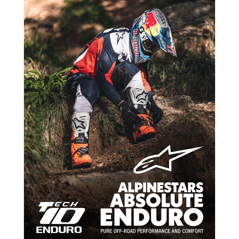Motorradstiefel Alpinestars Tech 10 Enduro fluo orange-schwarz-weiß