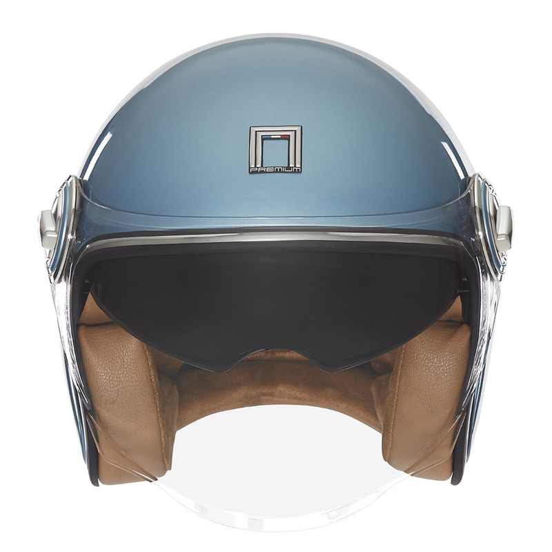 Offener Motorradhelm Nox Premium Heritage türkis