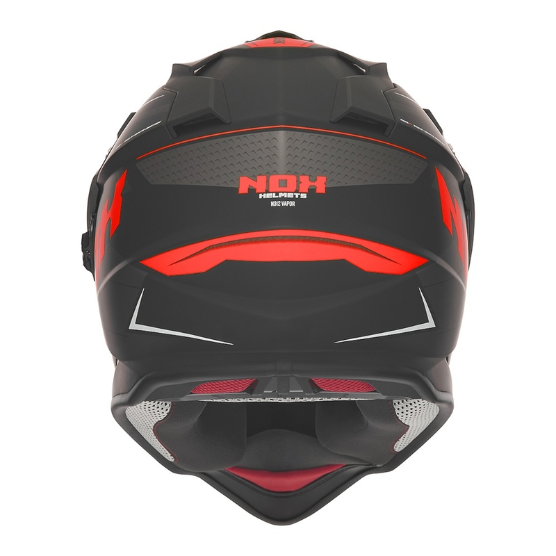 Enduro-Motorradhelm NOX N312 Vapor mattschwarz-rot