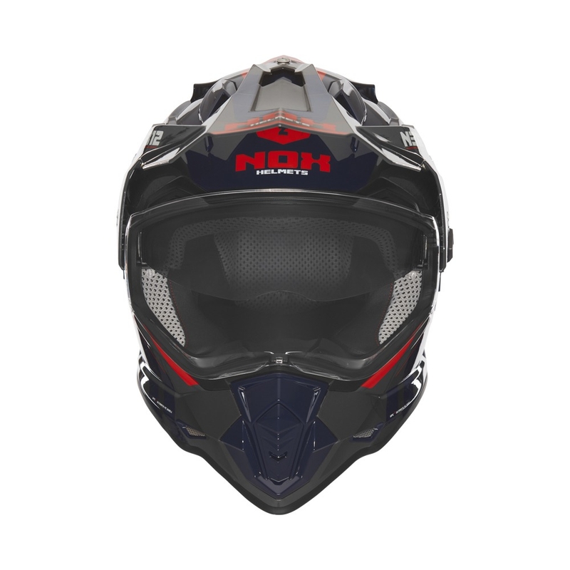 Enduro-Motorradhelm NOX N312 Vapor schwarz-blau-rot