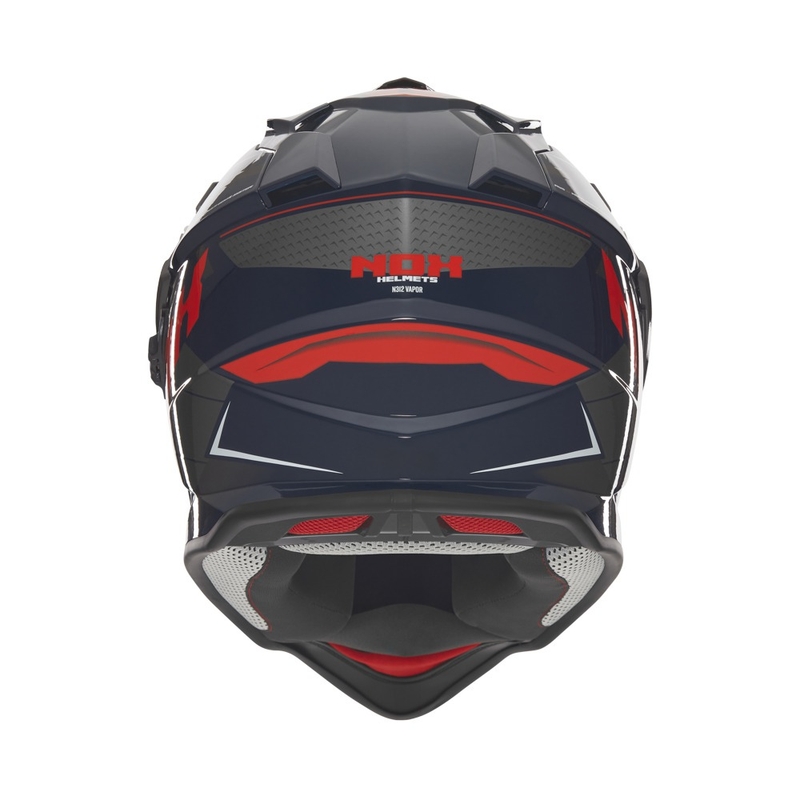 Enduro-Motorradhelm NOX N312 Vapor schwarz-blau-rot
