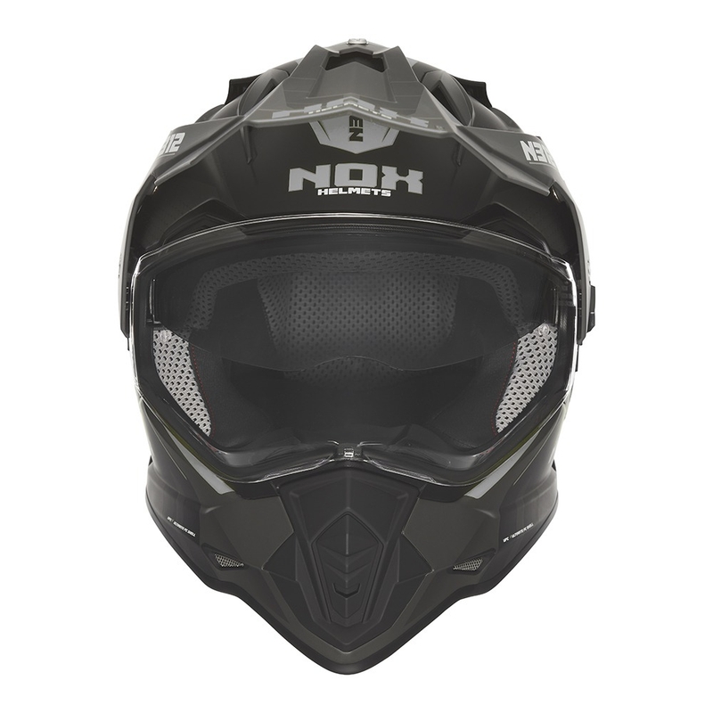 Enduro-Motorradhelm NOX N312 Vapor mattschwarz-grau