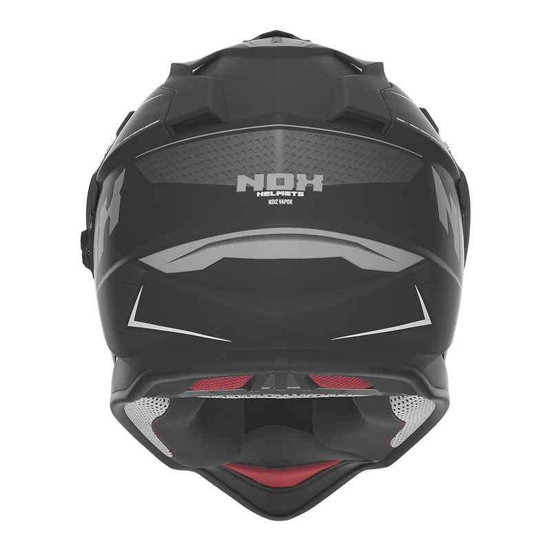 Enduro-Motorradhelm NOX N312 Vapor mattschwarz-grau