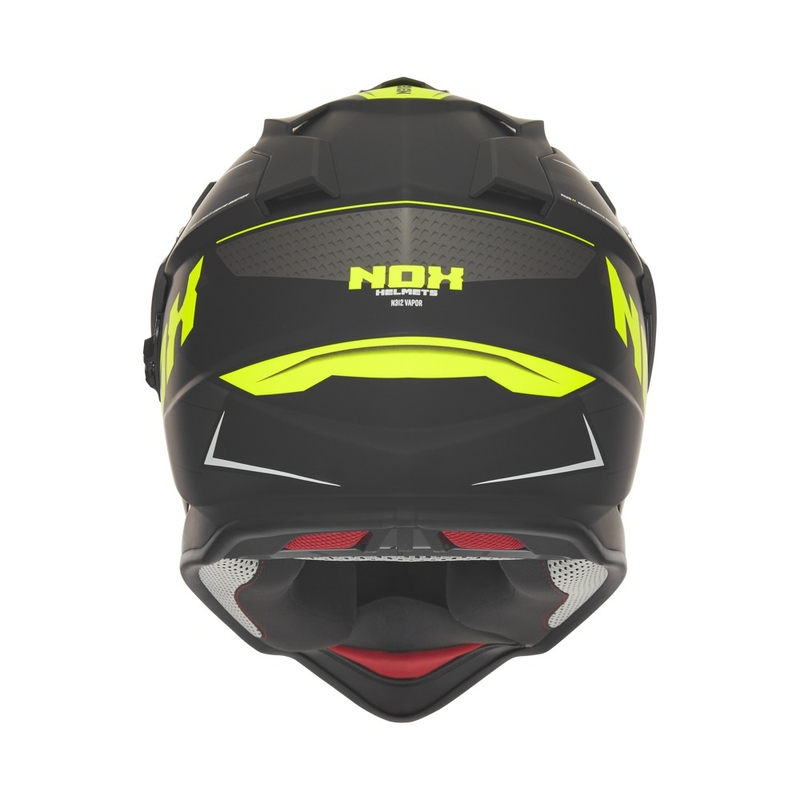 Enduro-Motorradhelm NOX N312 Vapor mattschwarz-gelb