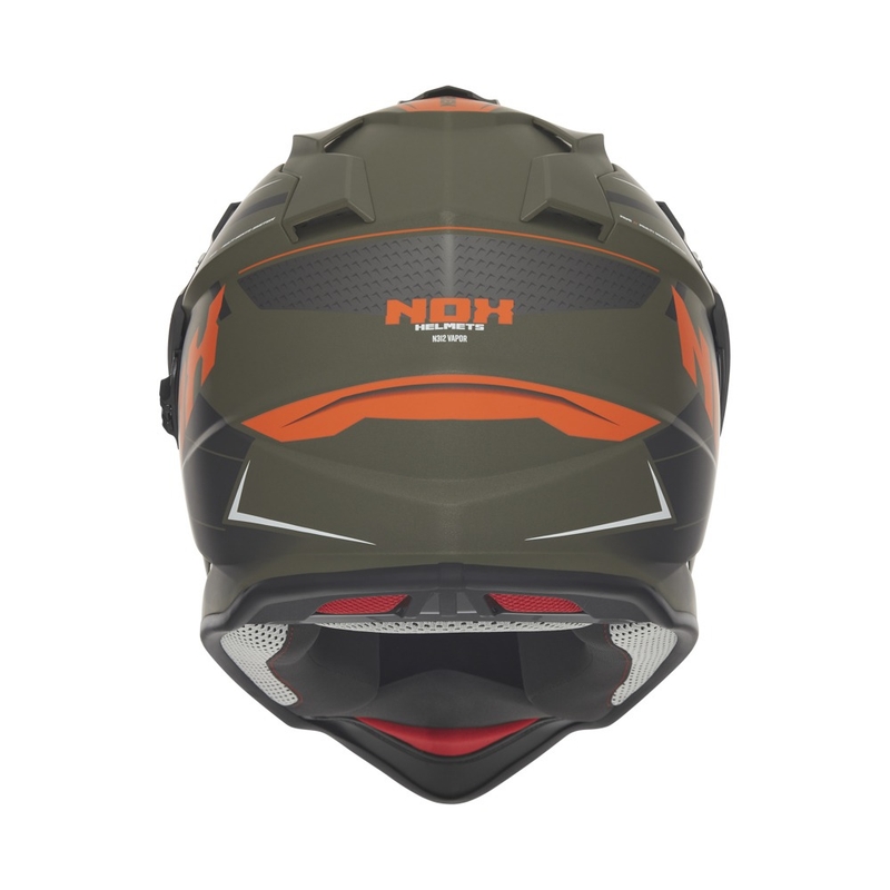 Enduro-Motorradhelm NOX N312 Vapor matt khaki-orange