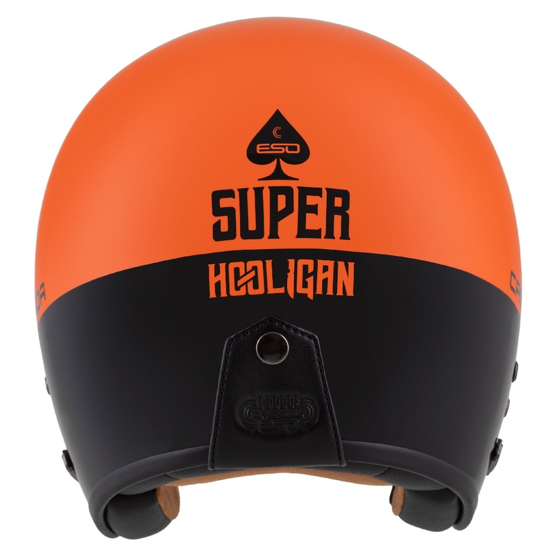 Offener Motorradhelm Cassida Eso Super Hooligan Schwarz-Orange Perle