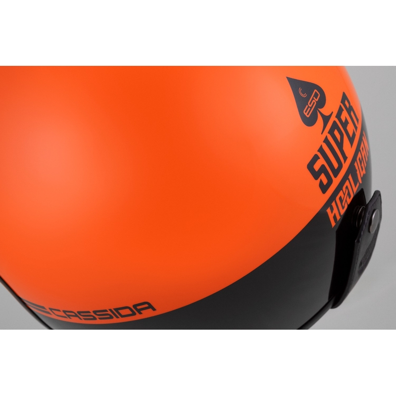 Offener Motorradhelm Cassida Eso Super Hooligan Schwarz-Orange Perle